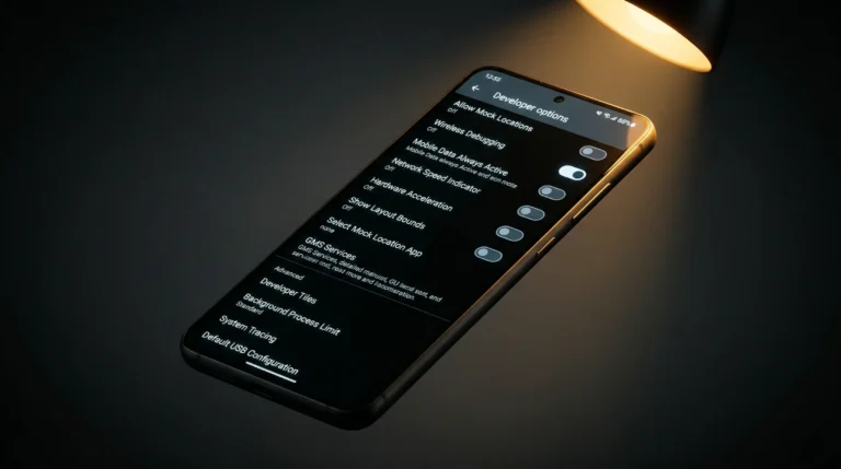 Hidden Android developer settings and features on phone screen