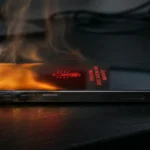 Android phone showing temperature overheating warning notification on screen